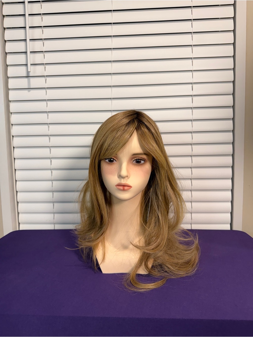 Natural Light Brown Layered Women's Wig with Side Bangs